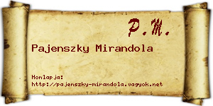Pajenszky Mirandola névjegykártya